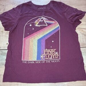 Pink Floyd The Dark Side of the Moon Graphic T Shirt Womens Size L EUC